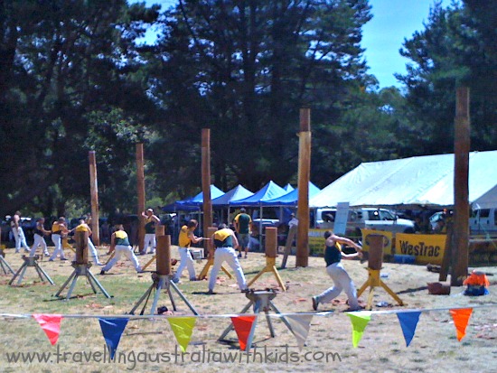 Wood chopping competition