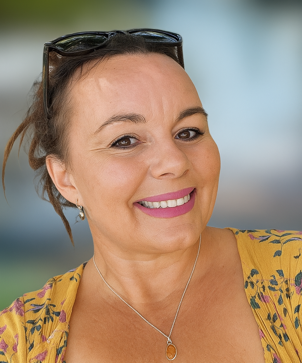 Tara, co-owner of TAWK, smiling outdoors